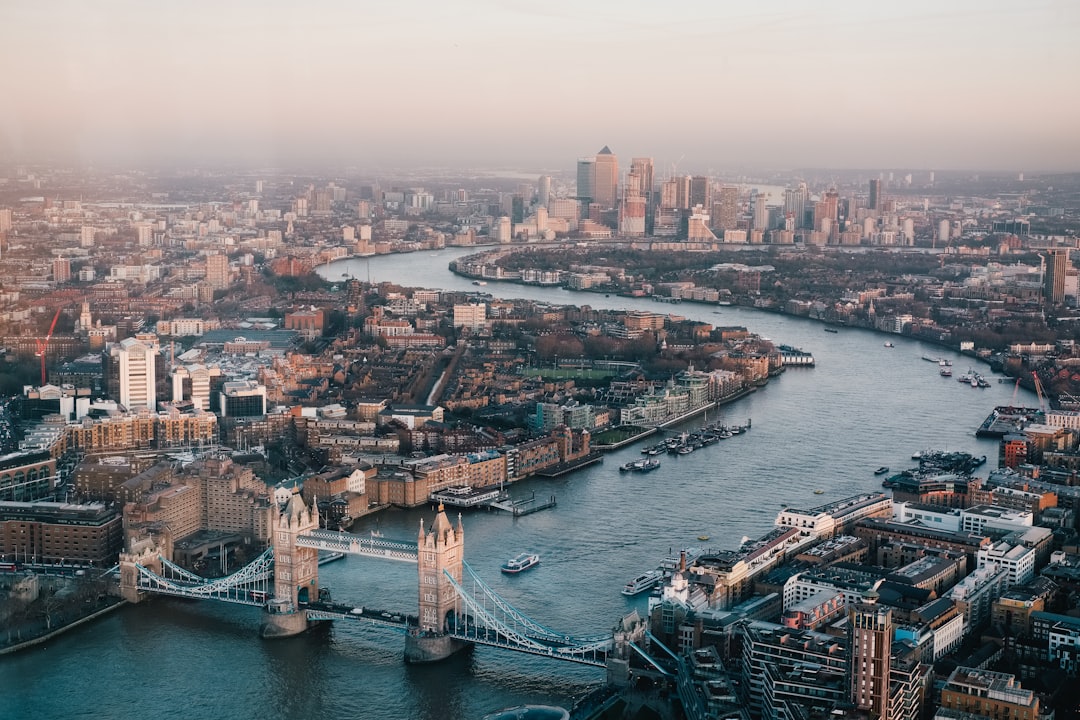 Londres et la Tamise vus du ciel