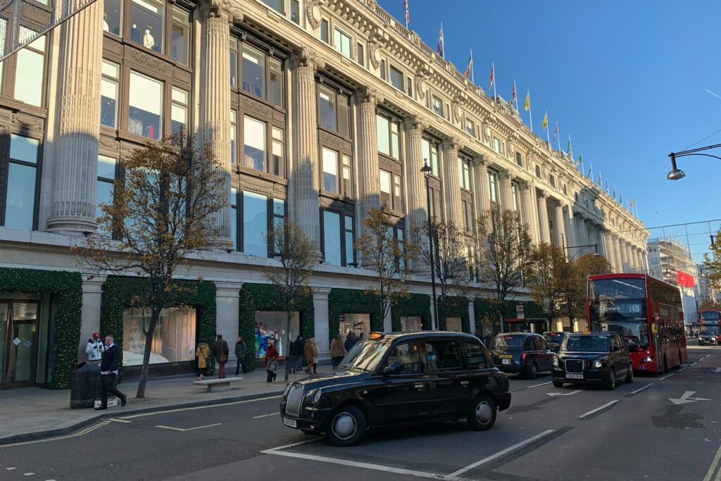 La façade de Selfridges sur Oxford Street