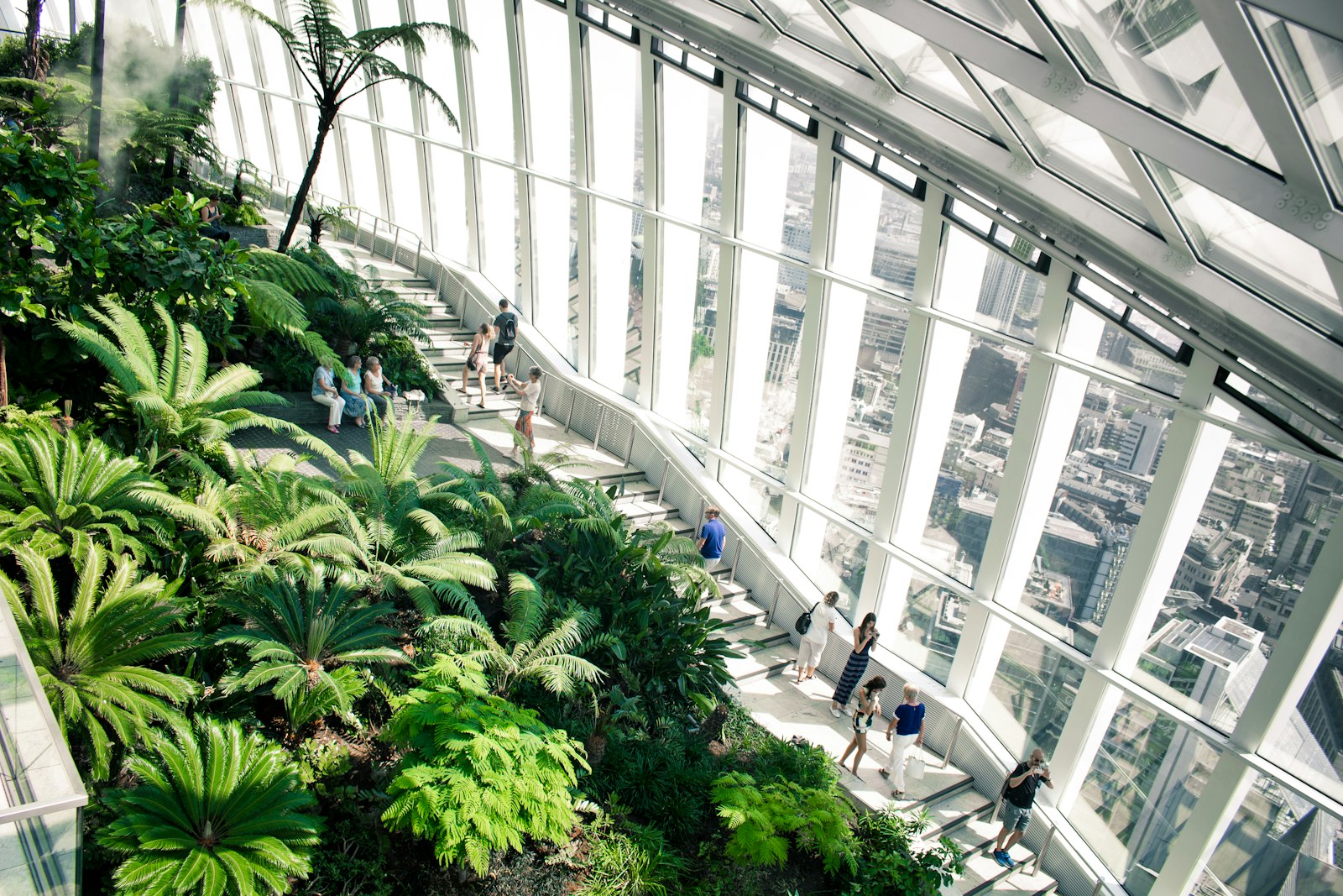 Le jardin tropical sous verrière du Sky Garden à Londres