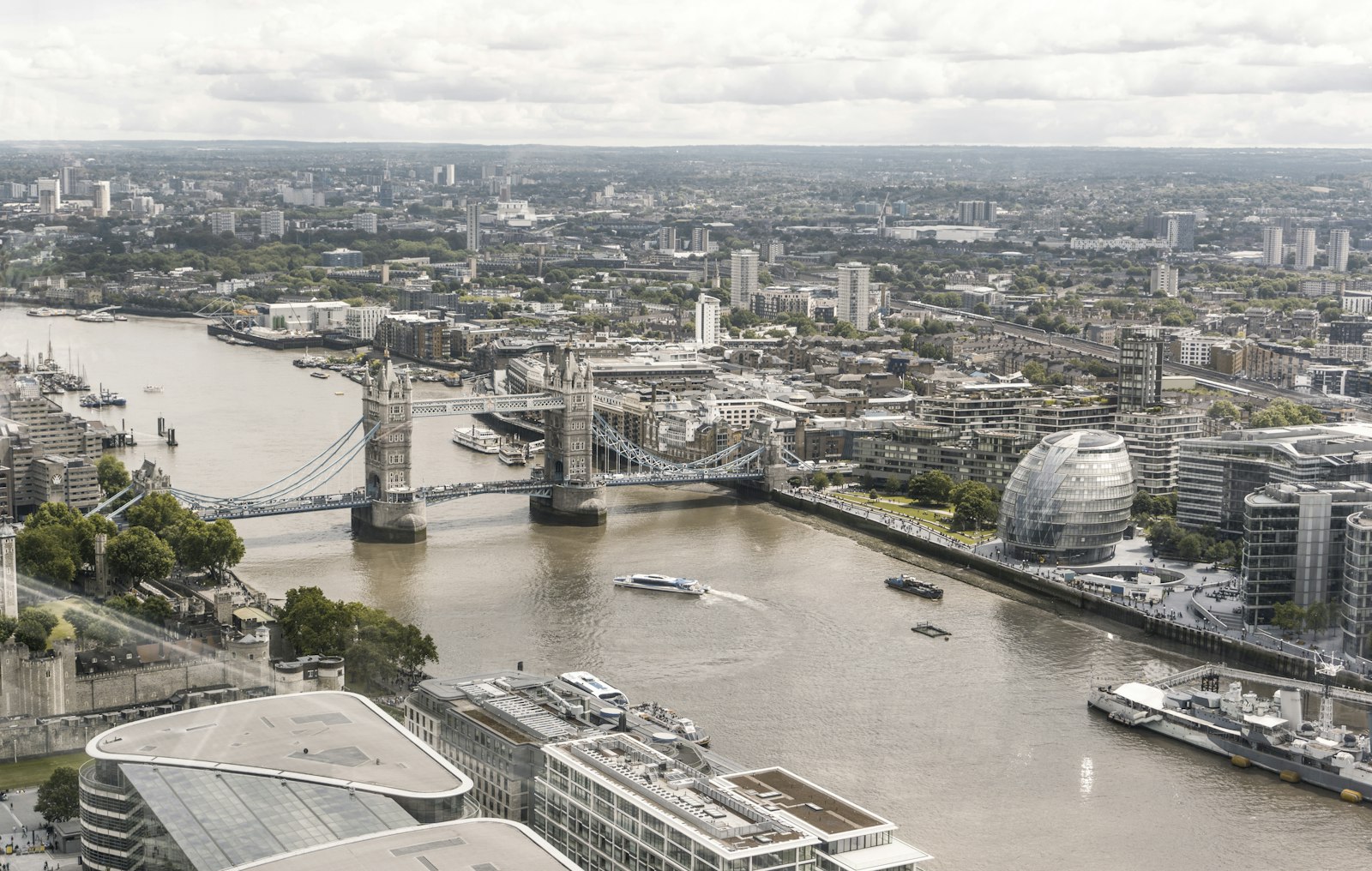 Tower Bridge et la Tamise vus d'en haut